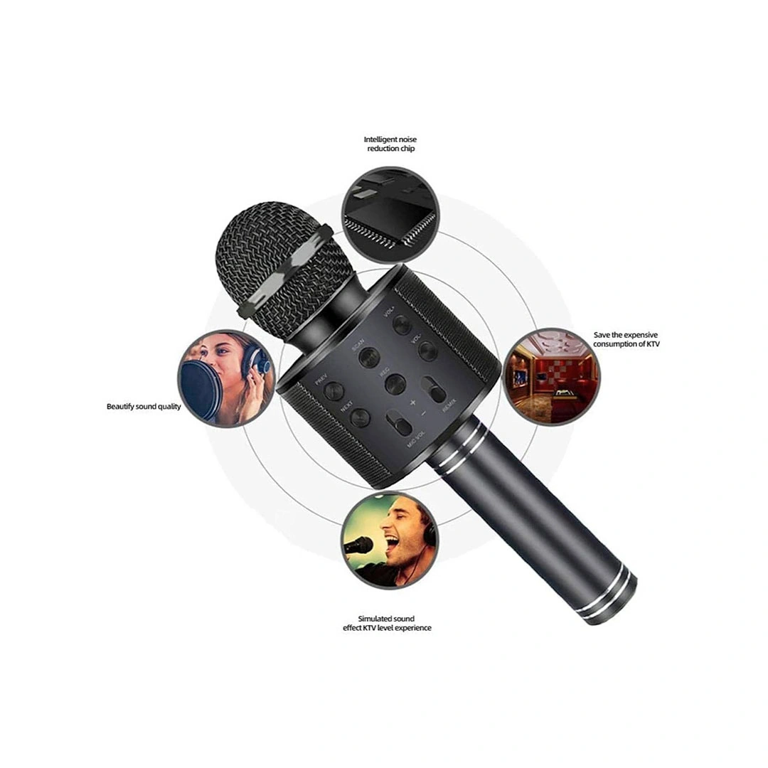 ميكروفون لاسلكي بلوتوث - أسود