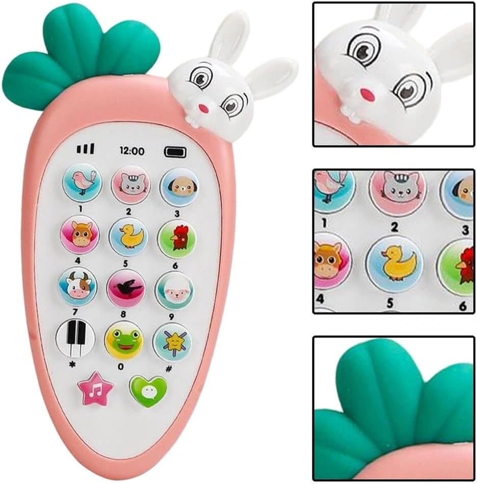 لعبة تليفون موسيقي مضئ شكل جزرة للأطفال