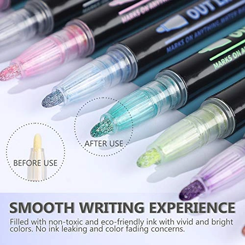 أقلام تحديد مزدوجة للرسم - 12 لون