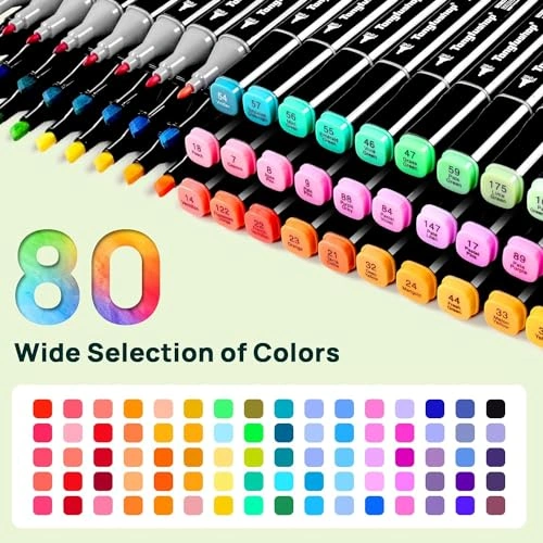 أقلام رسم كحولية سكاي تاتش مع شنطة - 80 لون