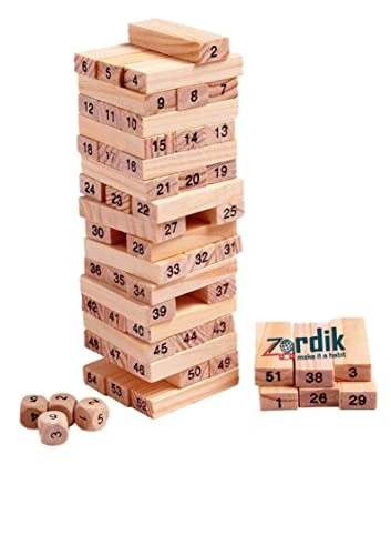 لعبة برج التكديس الخشبية - 54 قطعة