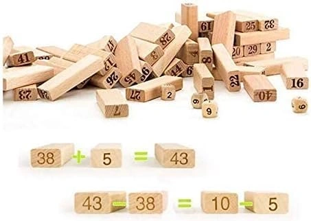 لعبة برج خشبي كبير - 48 قطعة