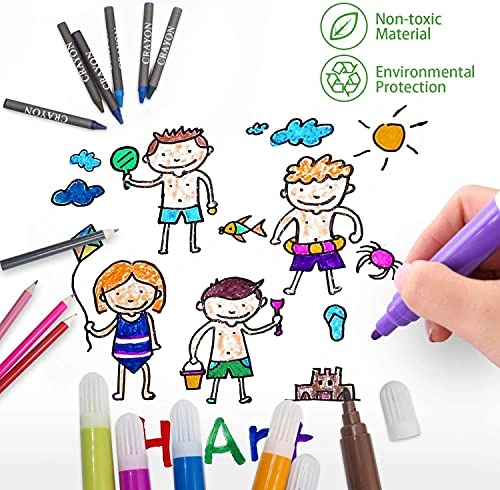 مجموعة رسم وتلوين فنية للأطفال - 150 قطعة