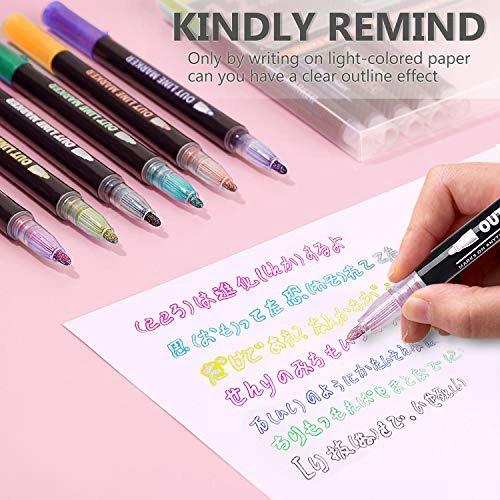 أقلام تحديد مزدوجة للرسم - 12 لون