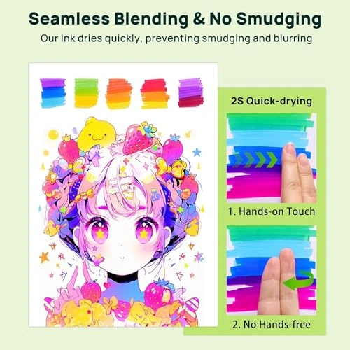 أقلام رسم كحولية سكاي تاتش مع شنطة - 80 لون