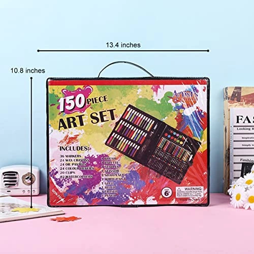 مجموعة أدوات رسم فنية للأطفال - 150 قطعة