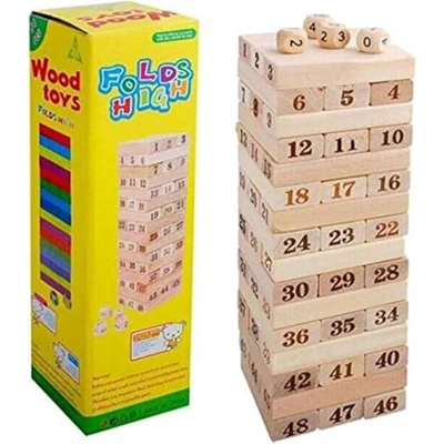 لعبة برج خشبي كبير - 48 قطعة