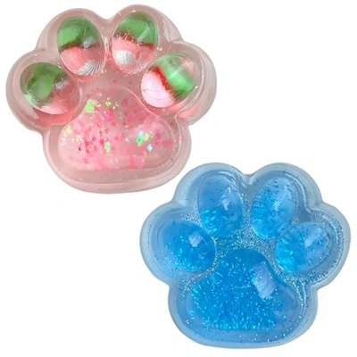 ألعاب سكويشي على شكل مخلب قطة - 2 قطعة - أزرق/وردي