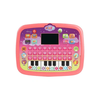 جهاز لتعلم اللغة الإنجليزية مع شاشة LCD وموسيقى وأضواء - بينك