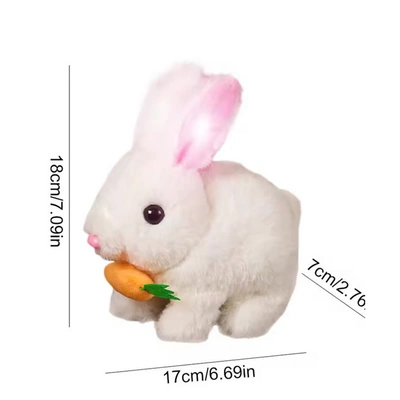 أرنب متحرك فرو - أبيض