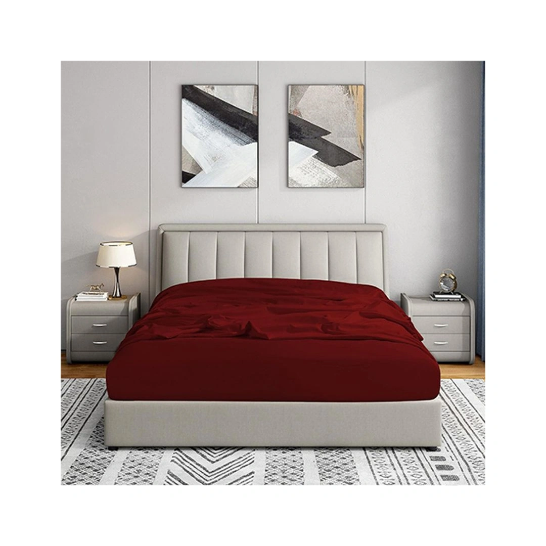 طقم ملاية بأستيك من سنوز - 3 قطع - 160*200 سم - أحمر غامق