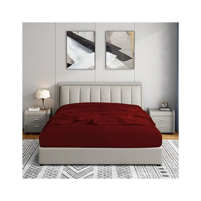 طقم ملاية بأستيك من سنوز - 3 قطع - 160*200 سم - أحمر غامق