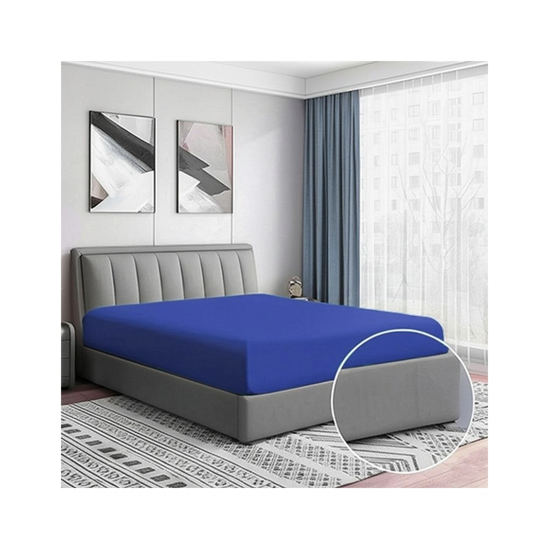 طقم ملاية بأستيك - 160/200 سم - 3 قطع - أزرق