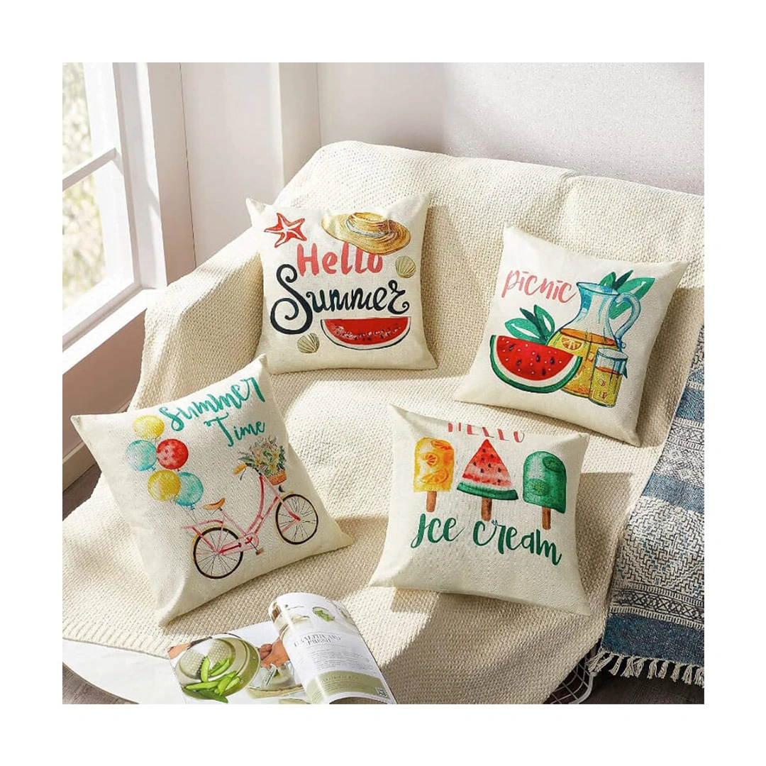 سنوز كوشن مخدة - 4 قطع - 40*40 سم - تصميم صيفي