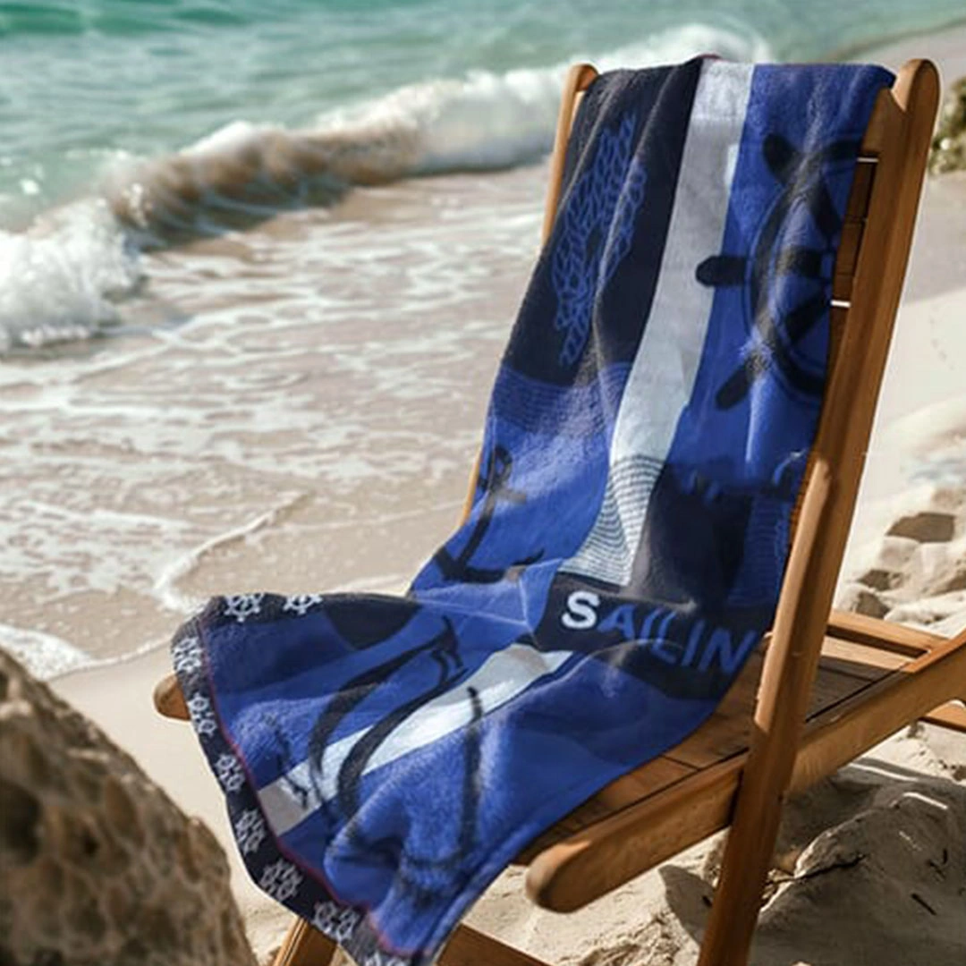 بشكير بحر قطن سنوز - 170×90 سم - تصميم هلم