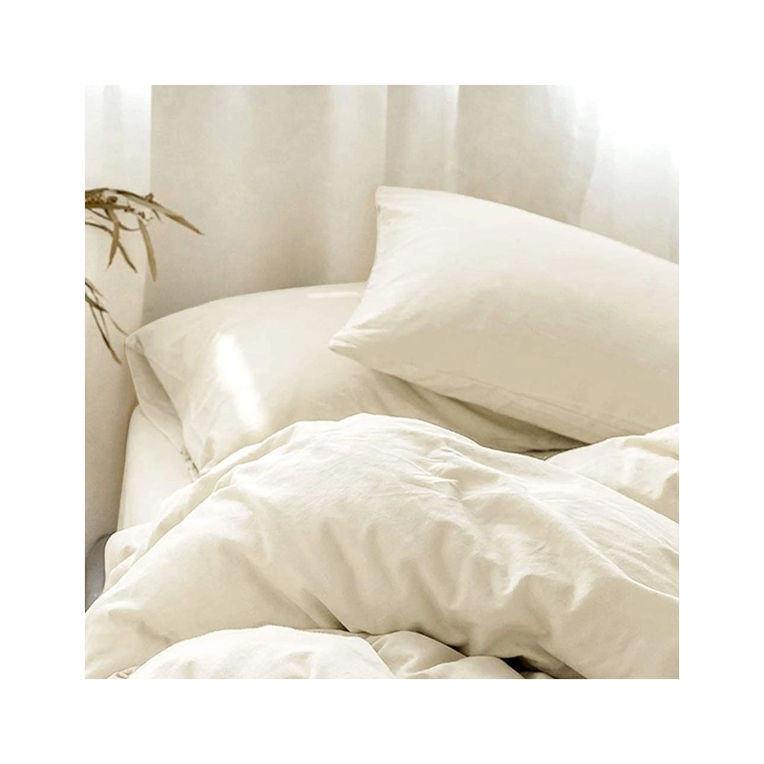 طقم ملاية بأستيك - 180/200 سم - 3 قطع - أوف وايت