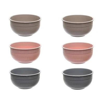 بولة فريش صغيرة - 10 سم - 6 قطع - بني/بينك/رمادي