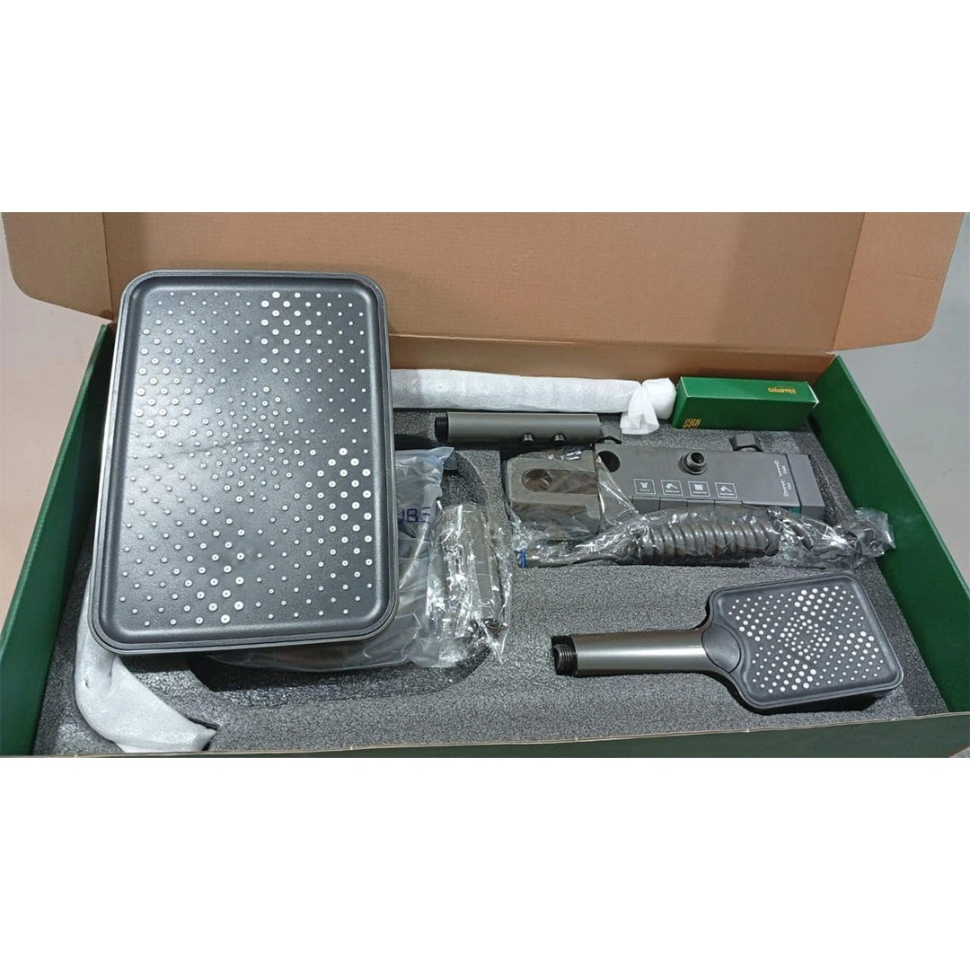 شاور دجيتال ليد + شاشة - 5 قطع - رمادي