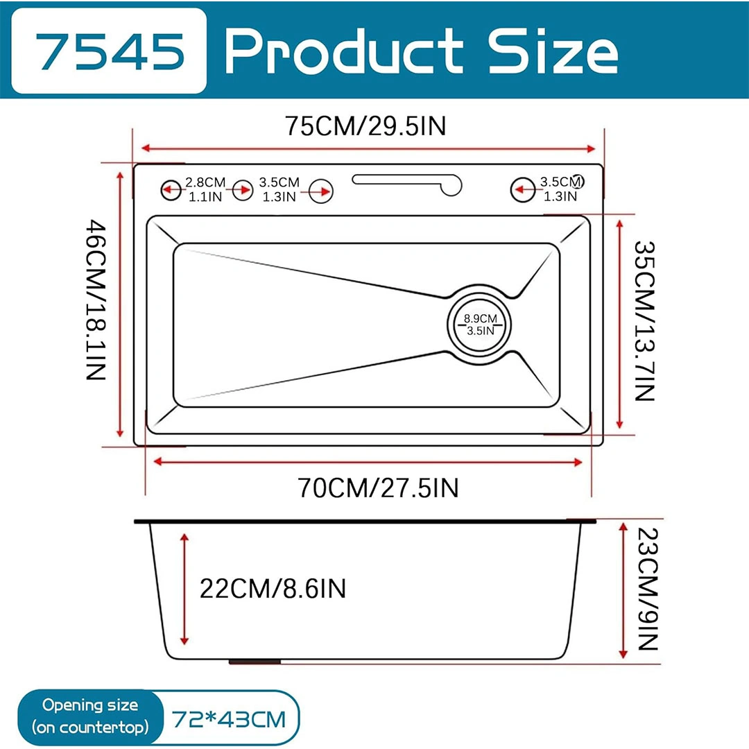 حوض مطبخ سمارت - ٥ زرار - رمادي