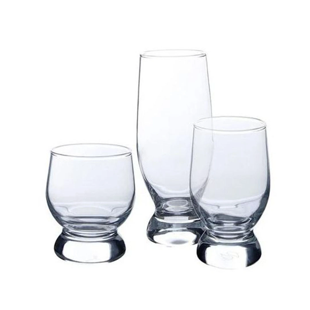طقم كوب أكواتك سادة - زجاج - شفاف - 18 قطعة