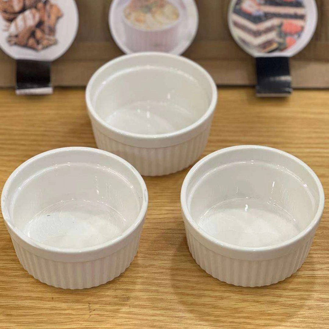 بولة - بورسلين - أبيض - 3 قطع