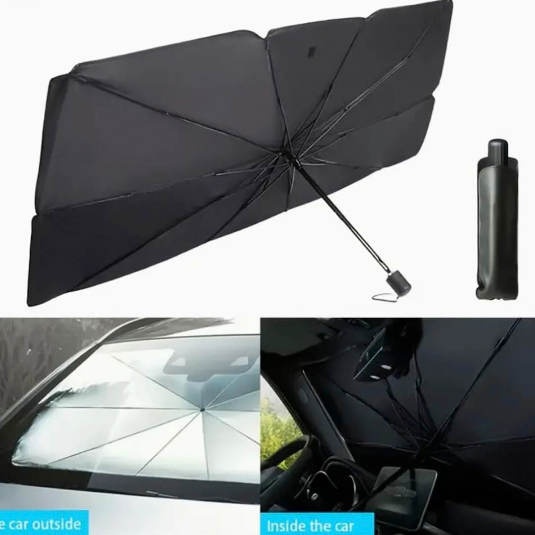 ‎ شماسة سيارة قابلة للطي - أسود