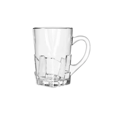 طقم مج قهوة تكساس - 6 قطع - زجاج شفاف