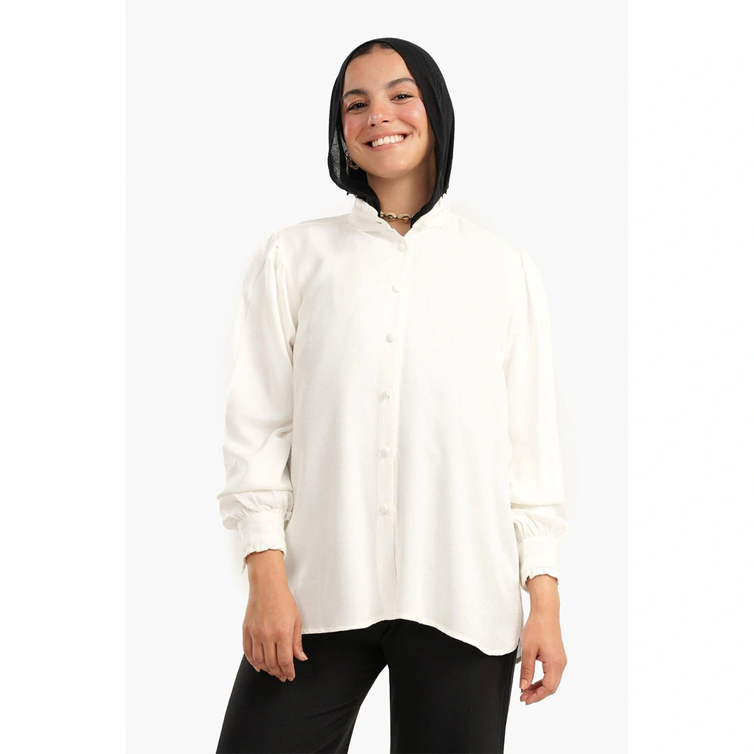 قميص بكم و رقبة منفوسة حريمي 17376