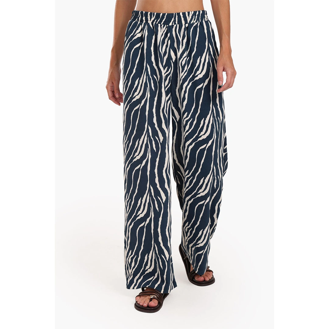 كلو بنطلون حريمي بتصميم حمار وحشي - كحلي