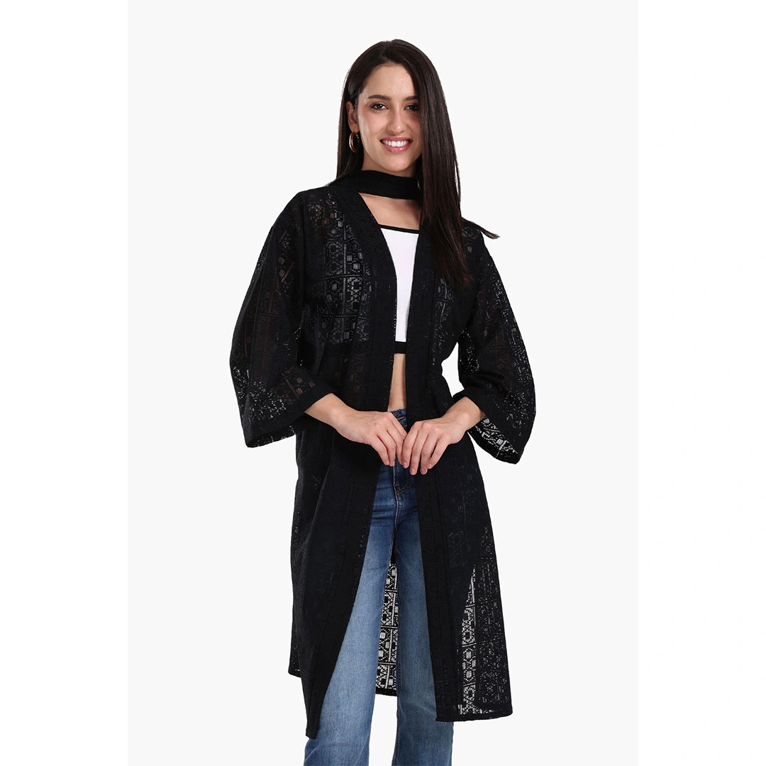 كلو كيمونو حريمي بنقشة الدانتيل