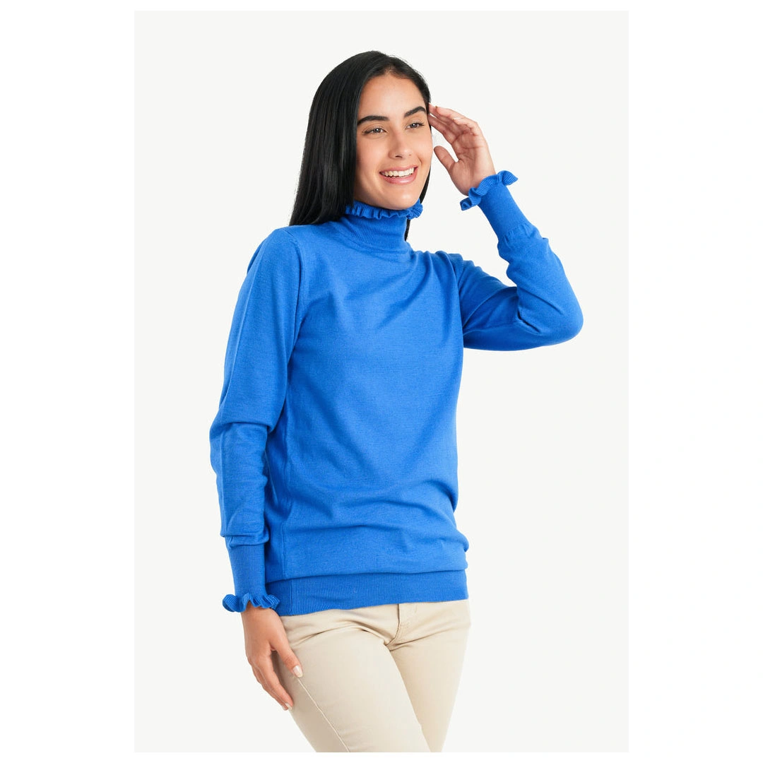 بلوفر كارينا حريمي بكشكشة على الرقبة والأكمام 55524