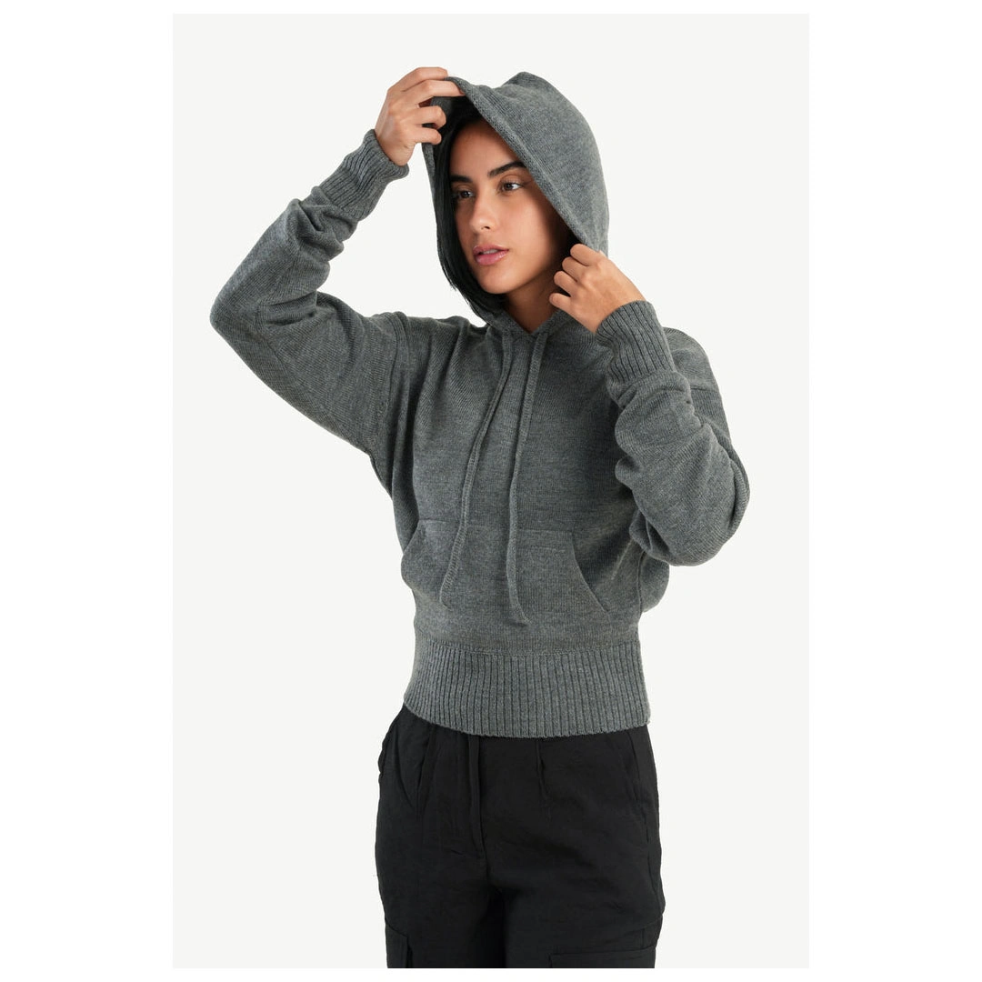 بلوفر حريمي كارينـا بكم جيوب كانجارو - رمادي 55797