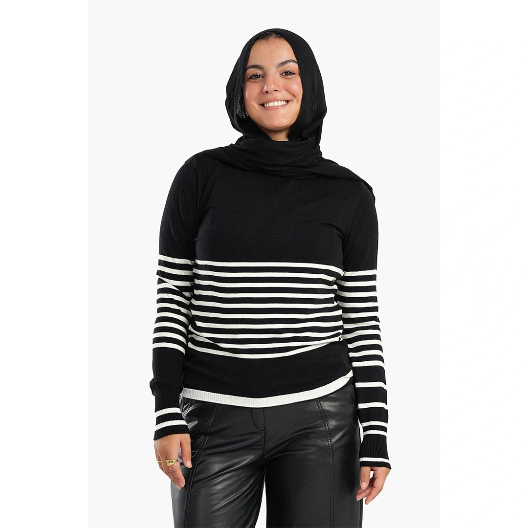 بلوفر صوف مخطط حريمي 17517