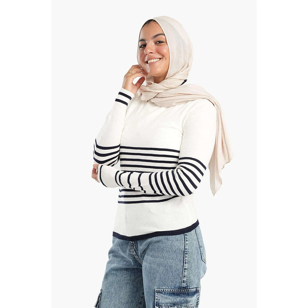 بلوفر صوف مخطط حريمي 17517