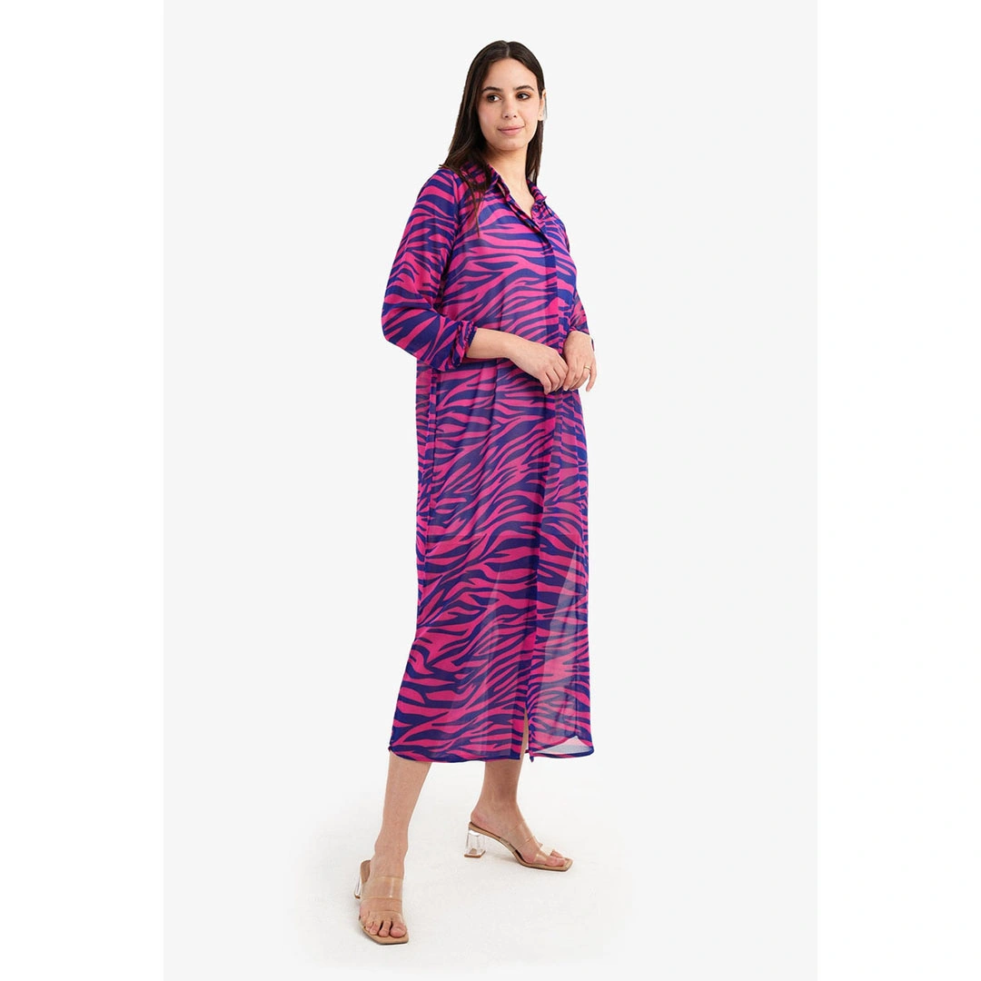 قميص طويل ستنان مطبوع حريمي 17279