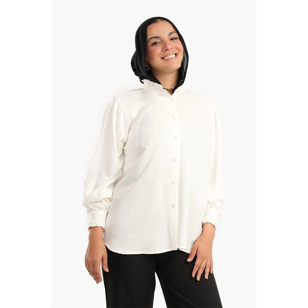 قميص بكم و رقبة منفوسة حريمي 17376