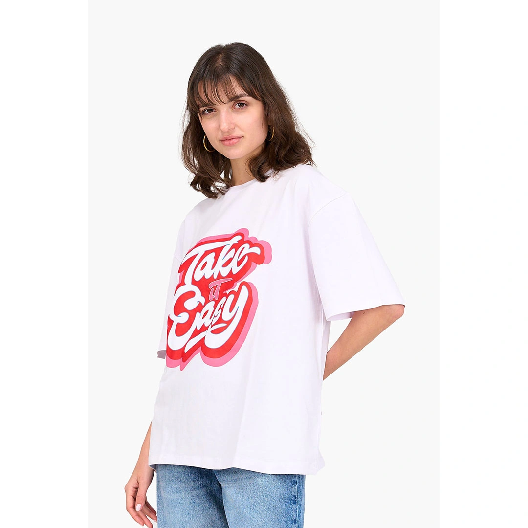 تيشيرت نصف كم حريمي - أبيض 17718