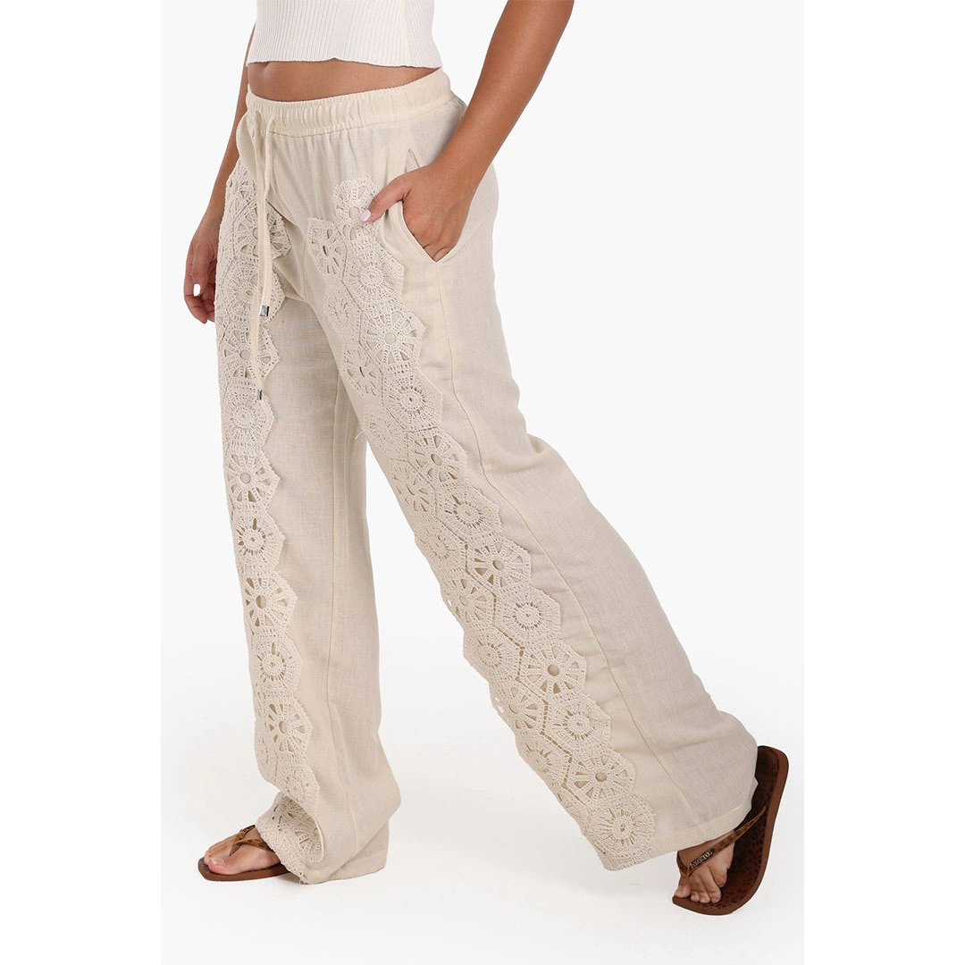 كلو بنطلون بوهو كروشيه - بيج فاتح