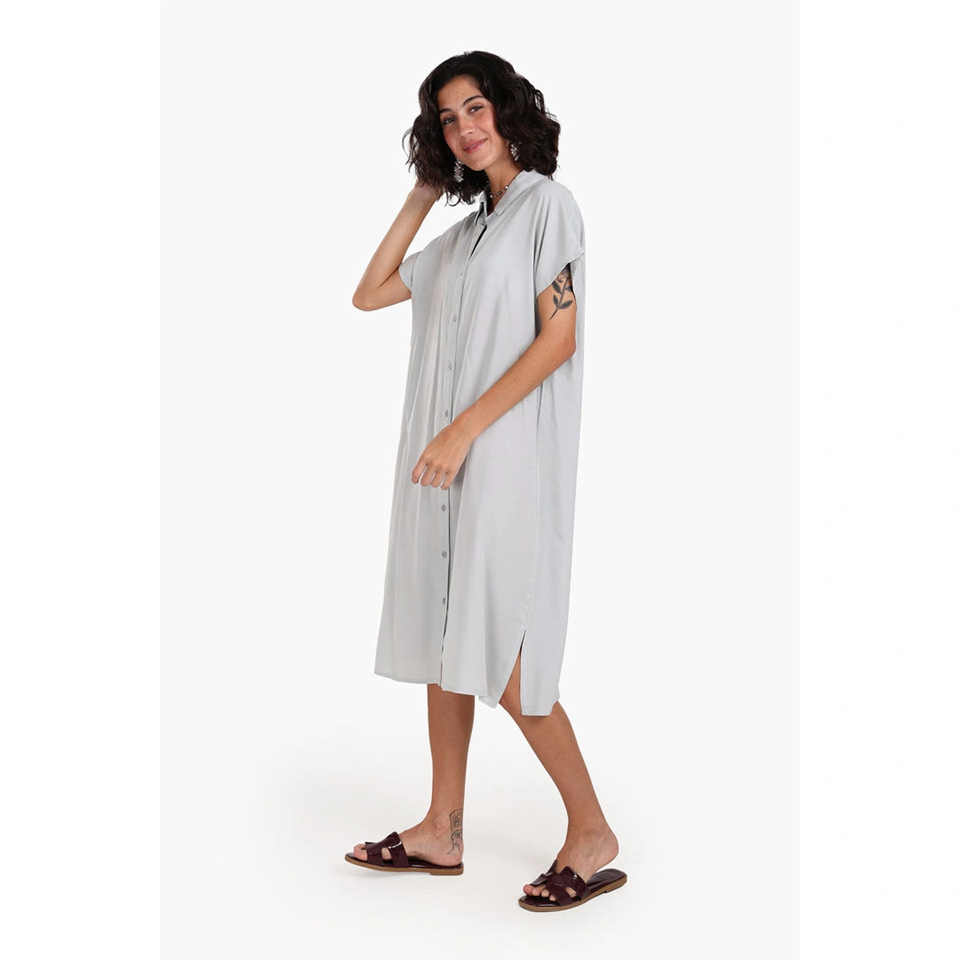 كلو فستان حريمي ميدي بأكمام قصيرة