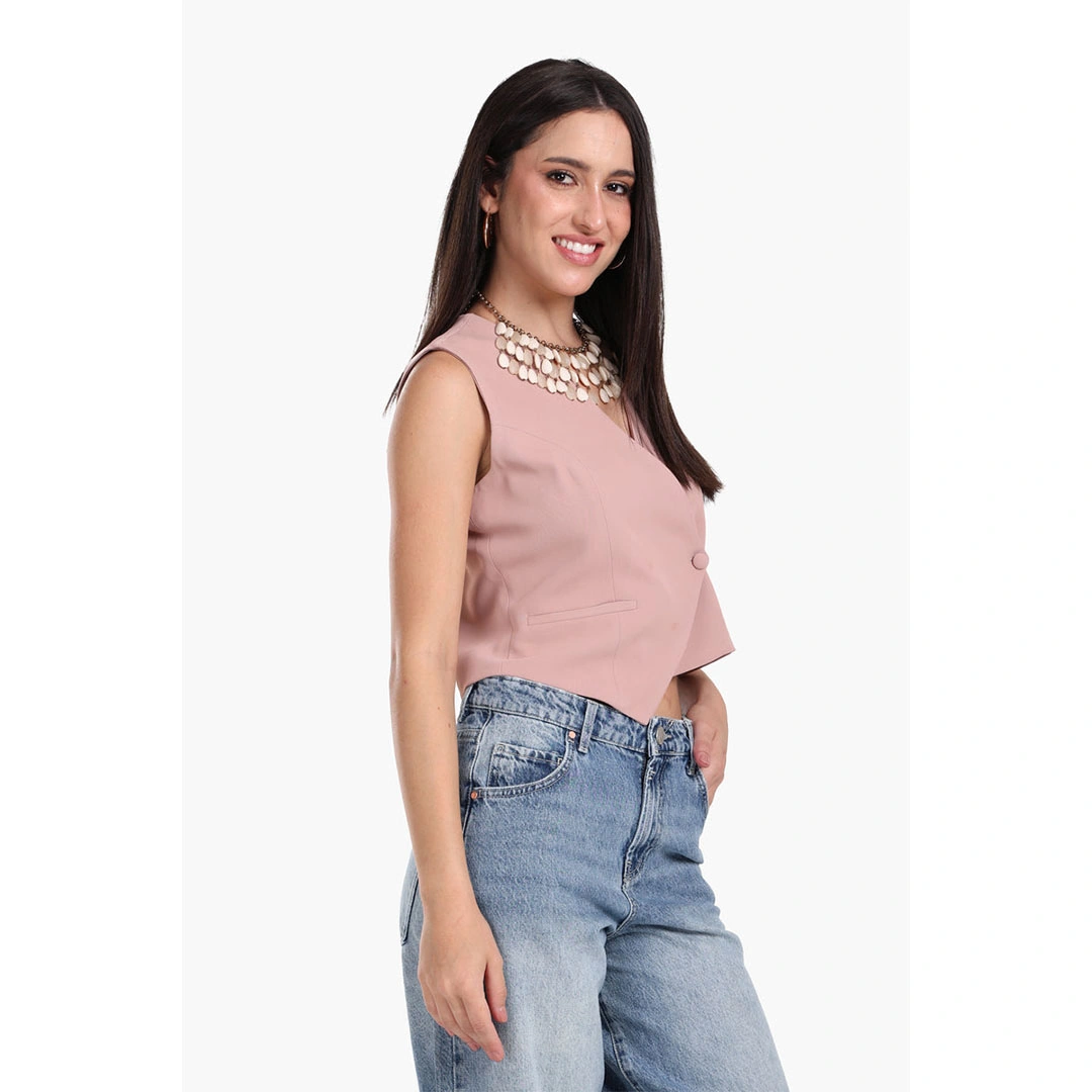 كلو فيست حريمي بدون أكمام بقصة مائلة