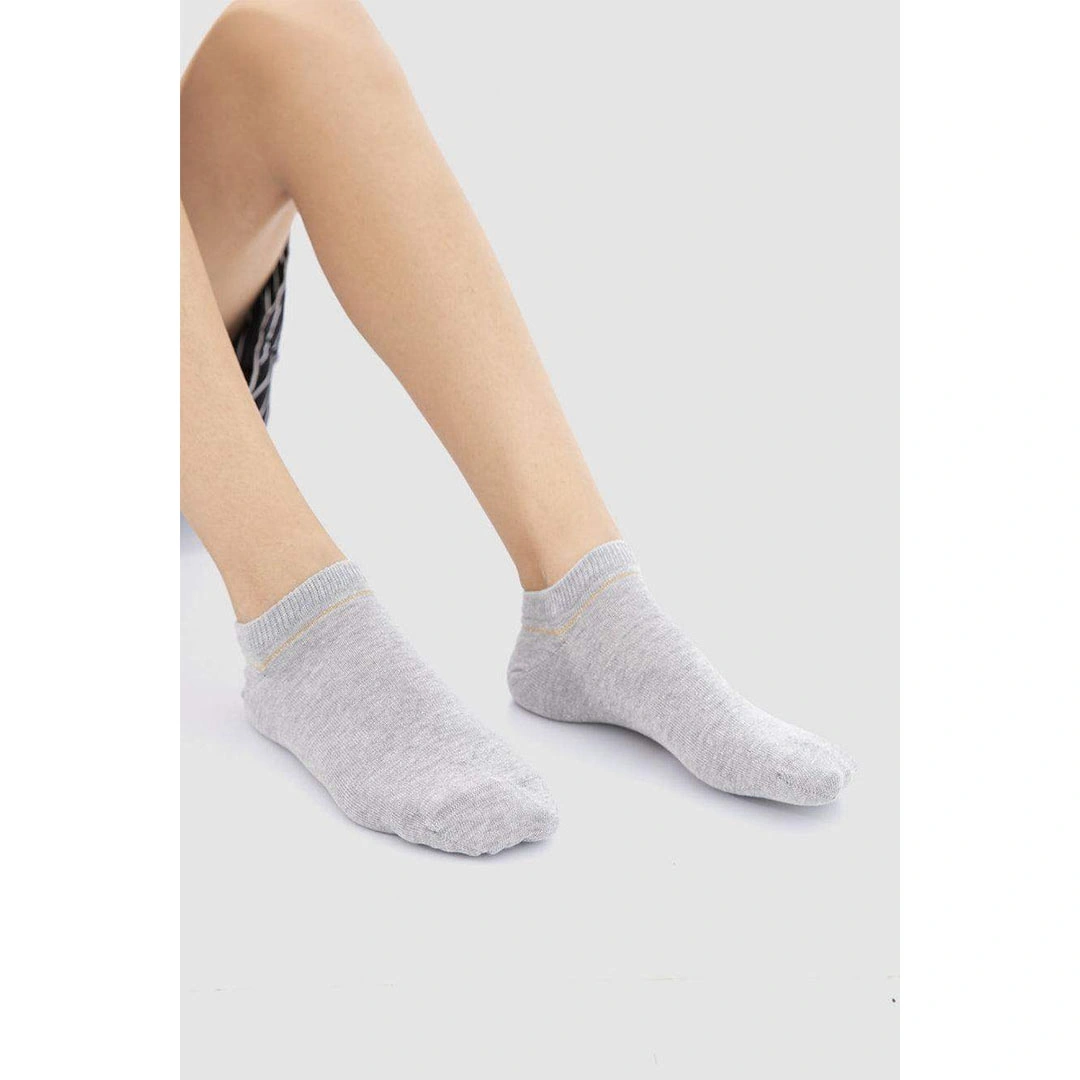 3 شرابات قطن حريمي - درجات الرمادي - 52020