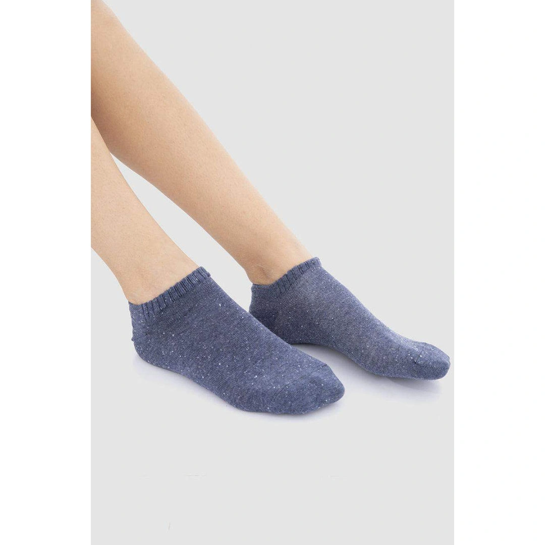 3 شرابات قطن حريمي - رمادي/بينك - 52021