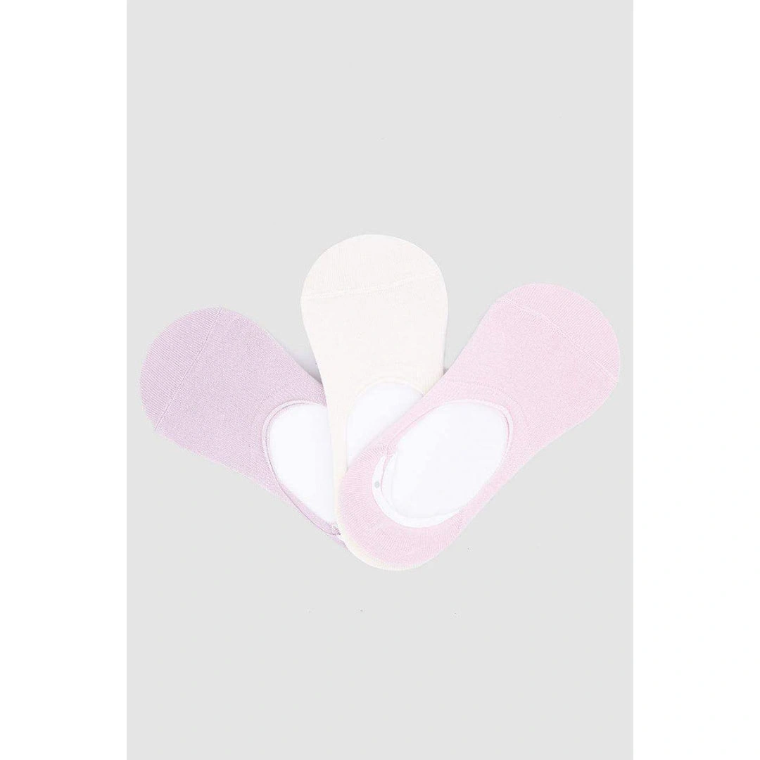 3 شرابات قطن سوكيت حريمي كارينا - بينك/بيج - 52033