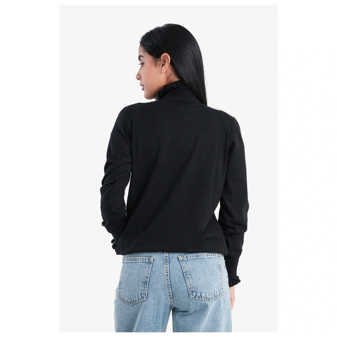 بلوفر كارينا حريمي بكشكشة على الرقبة والأكمام 55524