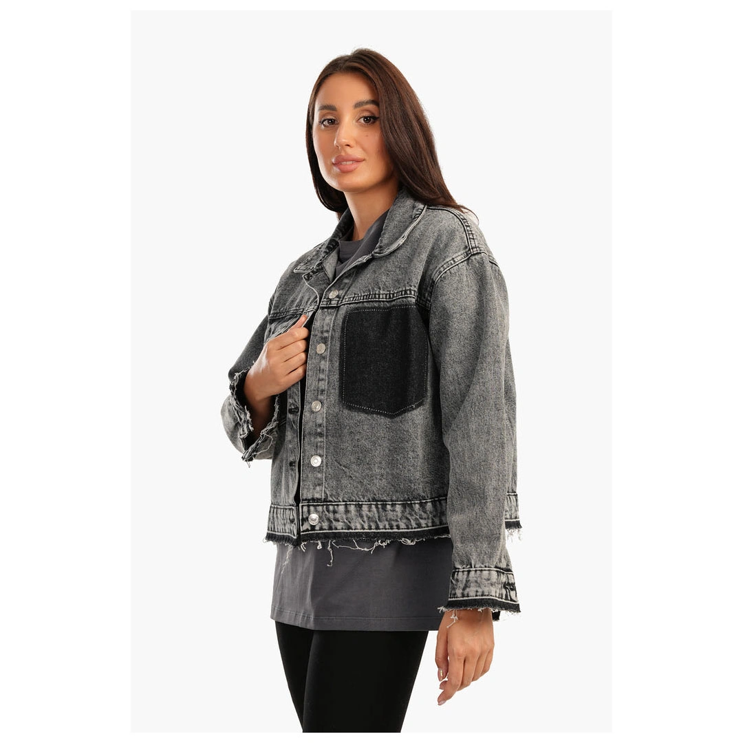 جاكيت جينز كارينـا رمادي حريمي - رمادي 55601