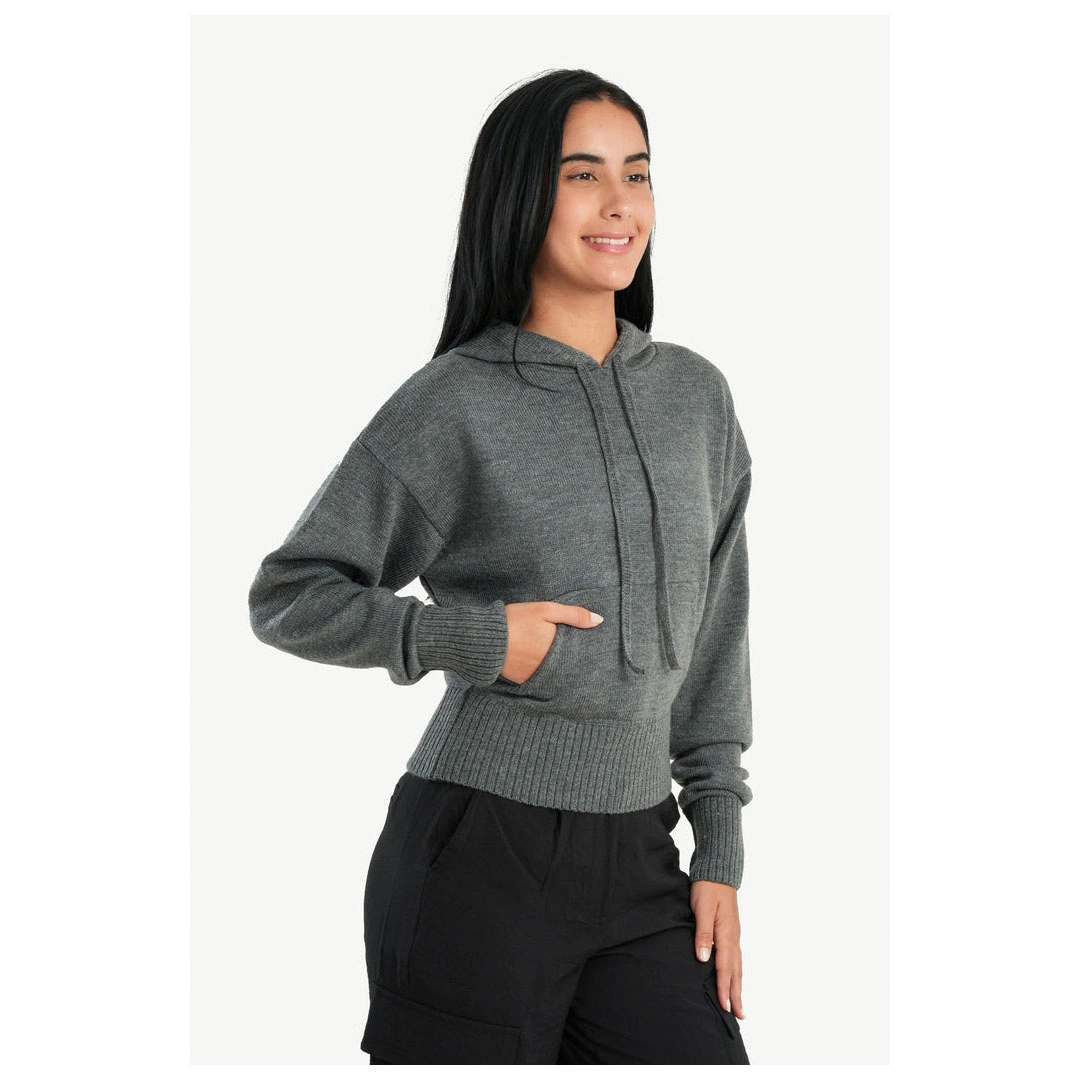 بلوفر حريمي كارينـا بكم جيوب كانجارو - رمادي 55797