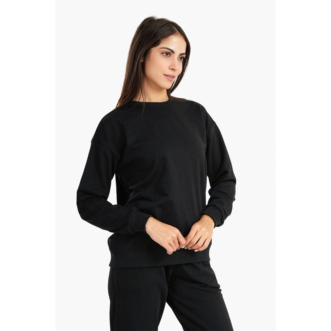 سويت شيرت كارينا كتف ساقط حريمي - أسود 55963