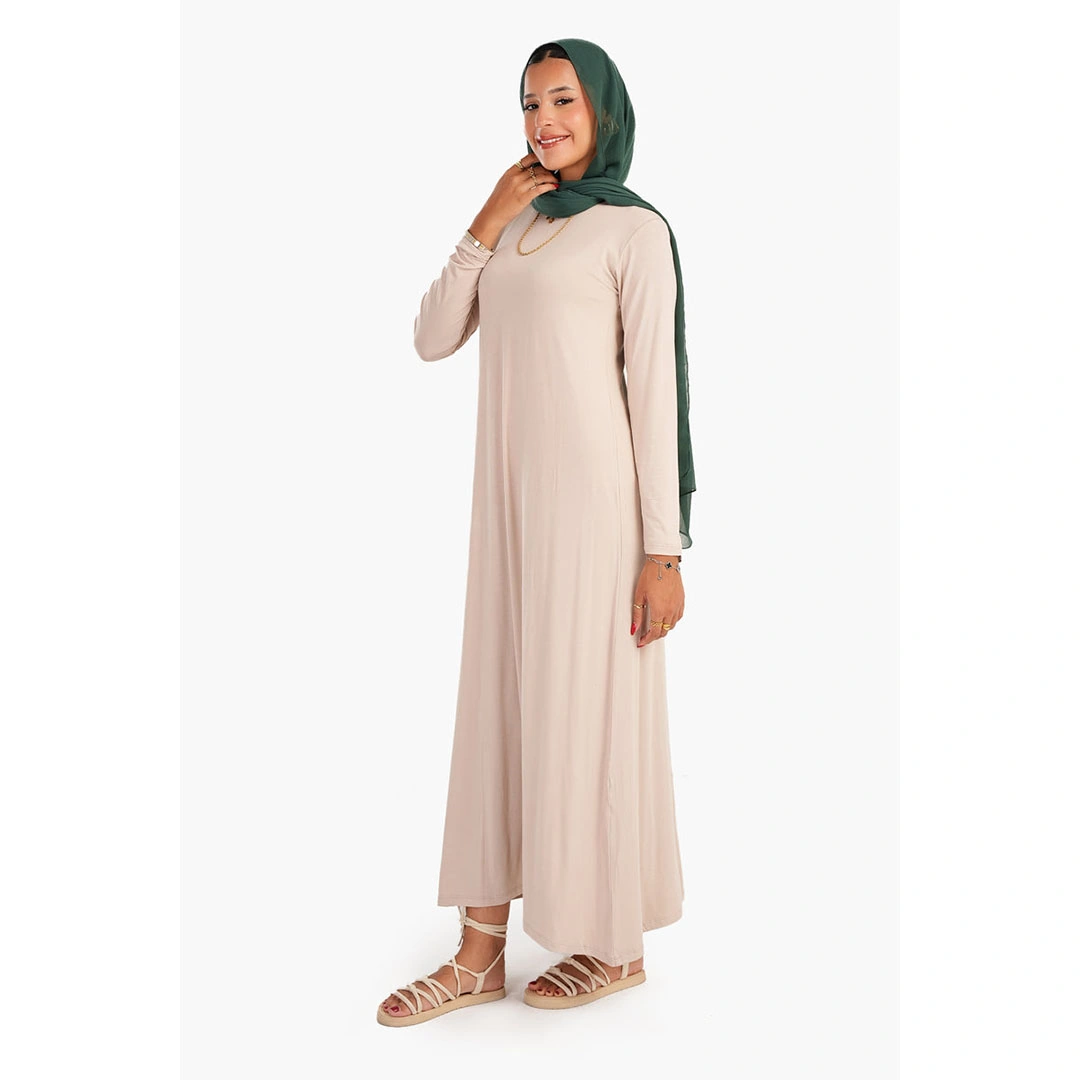 فستان حريمي فيسكوز برقبة مدورة - 56075