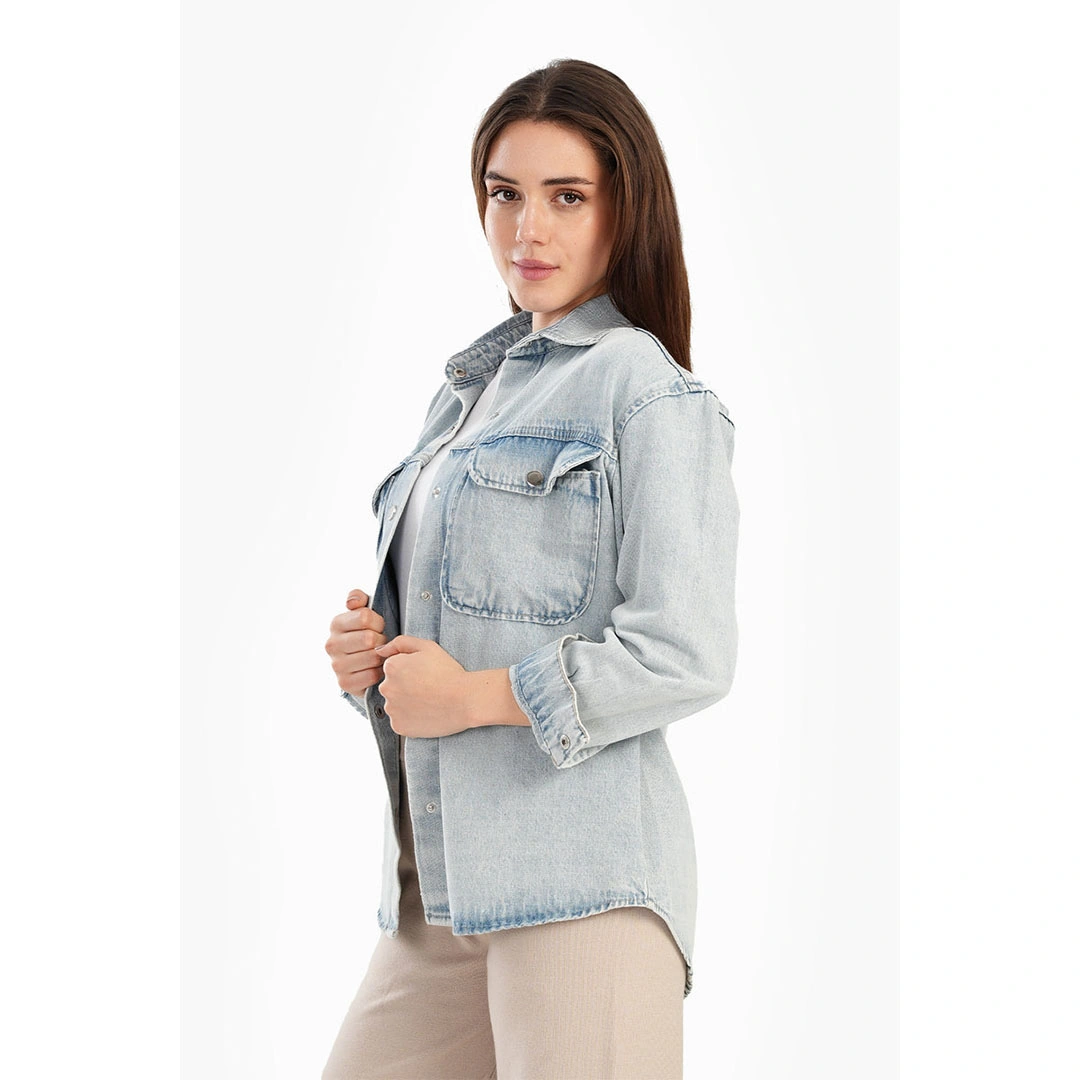 قميص جينز حريمي - أزرق 56081