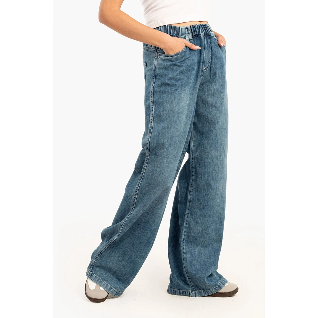 بنطلون جينز حريمي بخصر مطاط - أزرق 56180